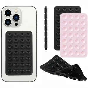 Silicone Double-sided Suction Cup Phone Holder, Removable Design Phone Holder for Car Window & Shower Use, Car Cellphone Mount, Compatible with Iphone & Android, Stand, Stable Phone Holders, Rearview Mirror Phone Holder