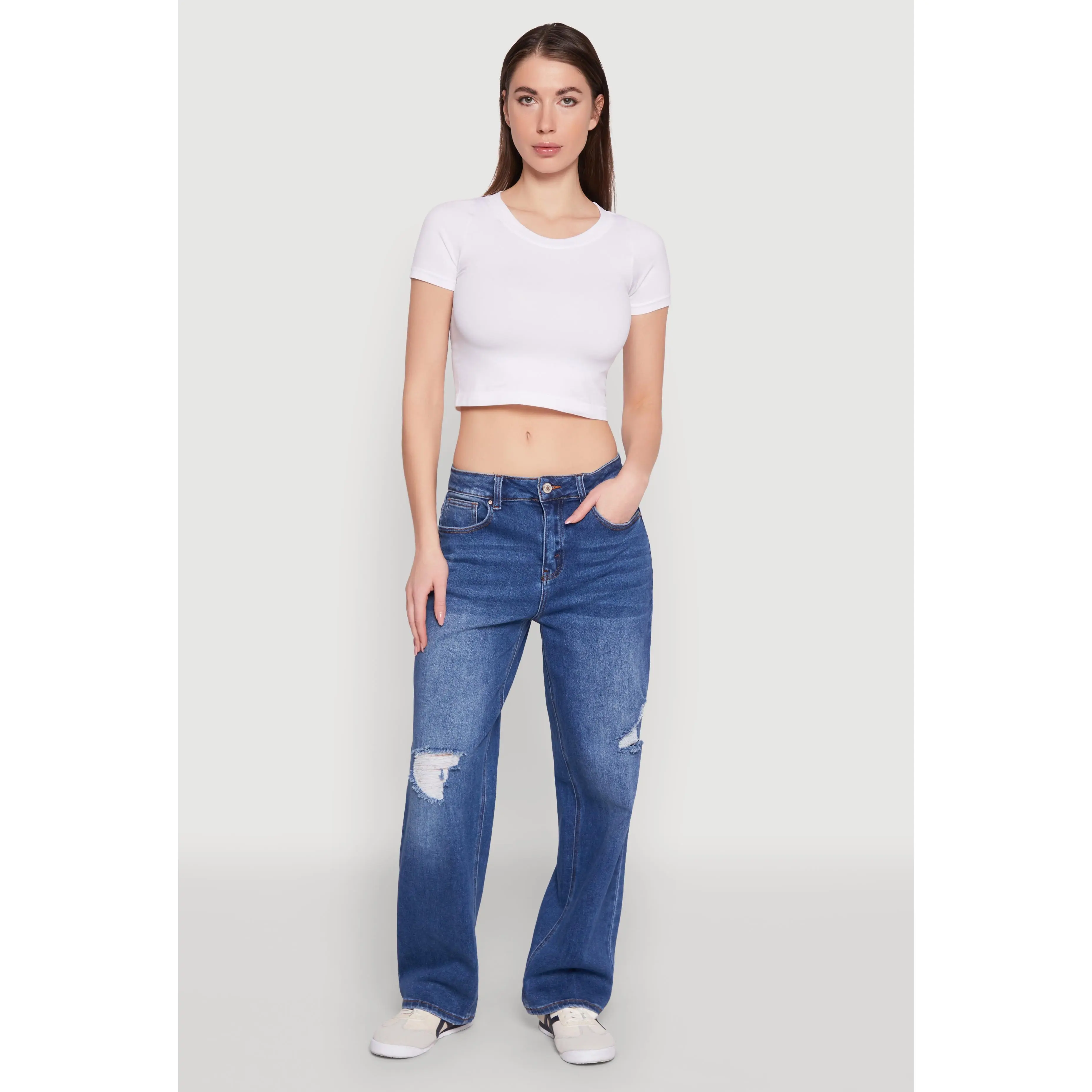 WAX Whiskered Ombre Distressed Jeans