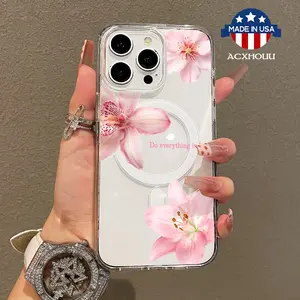 Soft Girl Magnetic Case for iPhone11/12/13/14/15/16/promax, Flowers' Love Ripples Lightweight, Drop-Proof, MagSafe Compatible | Perfect for Teen Girls