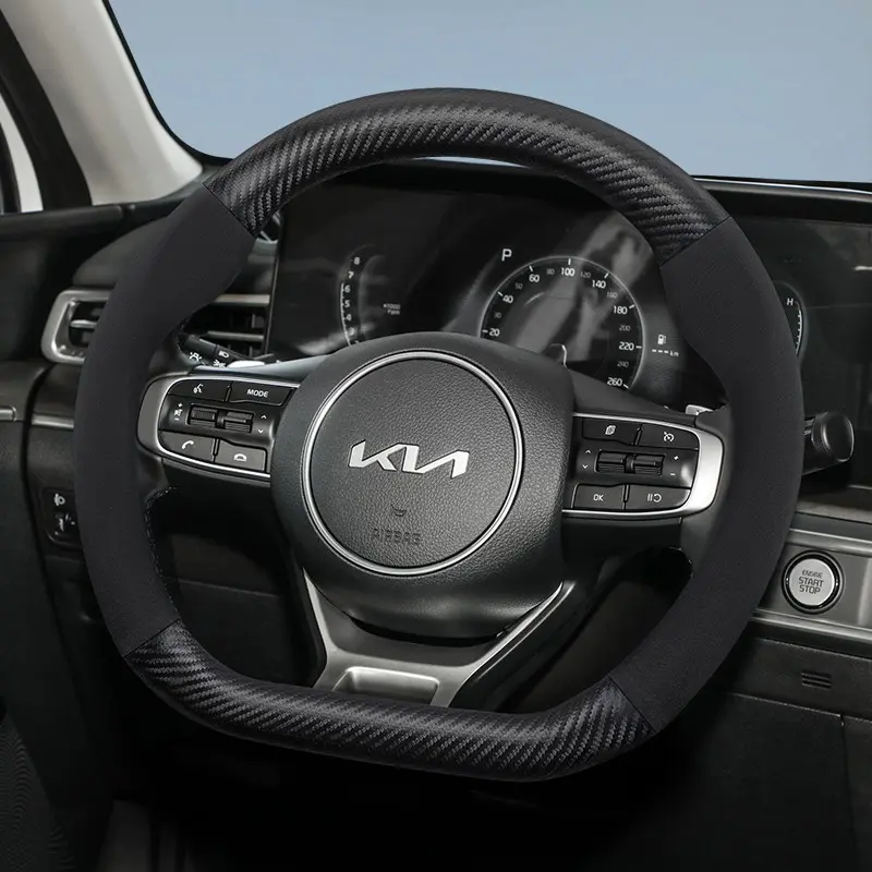 For Kia carbon fiber texture leather suede steering wheel cover accessories, Automotive, For Ceed, Jd, Rio, Stonic, Niro, Xceed, Soul, Forte, K2, Sorento, K5, Seltos, KX3, EV6, Stinger