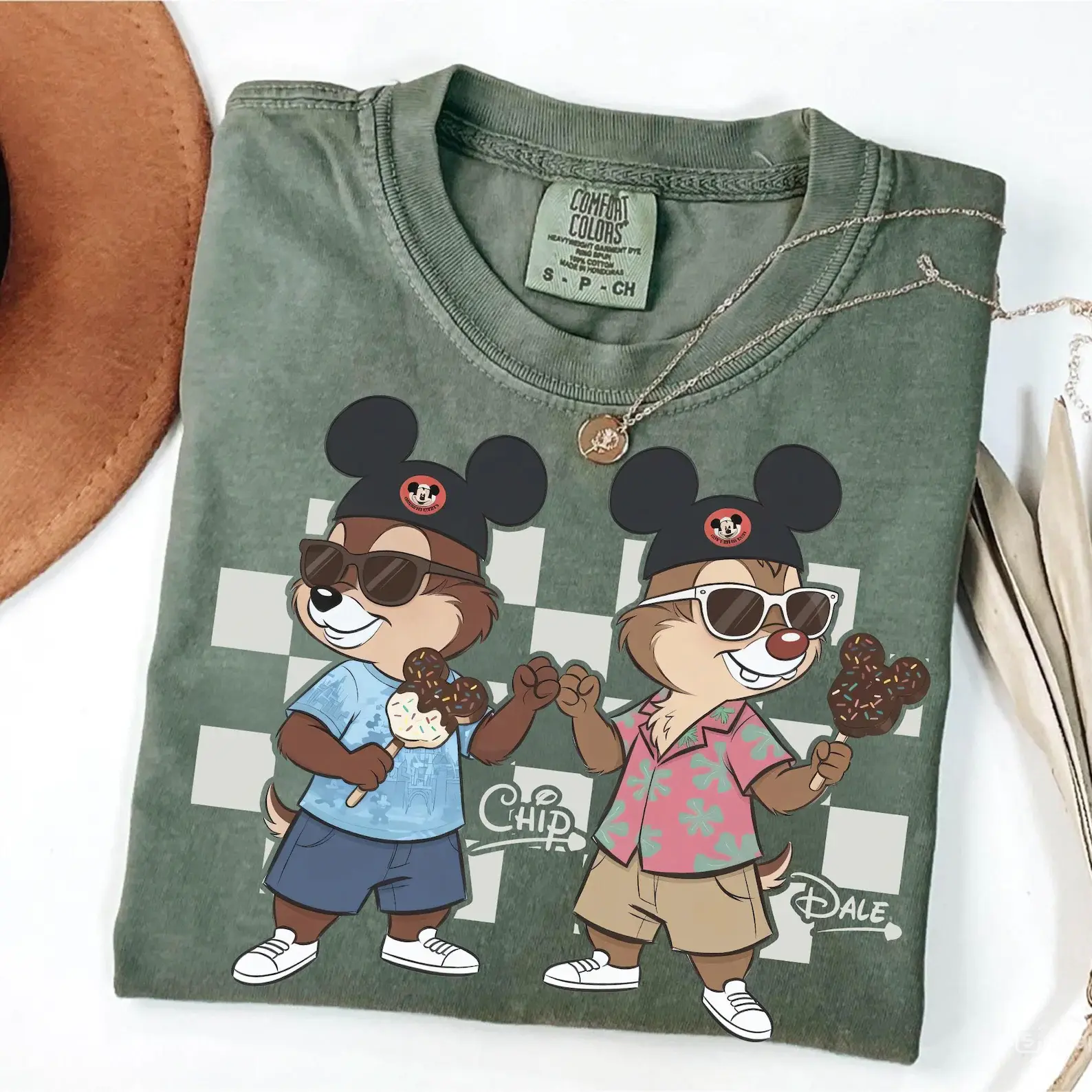 Comfort Colors Chip and Dale WDW Tee, WDW Chipmunks, Autograph Design, WDW Family Matching Group Gift