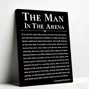 Office Wall Art poster Inspirational Decor The Man in the Arena Framed  Motivational Positive Quote Print Canvas Wall Decor Gift for Men&Women (Black) Framed and Unframe poster