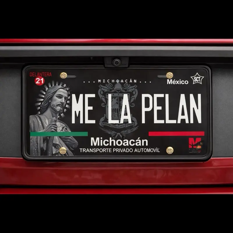 Michoacán Custom Black Edition License Plate Michoacán Custom Black Edition License Plate