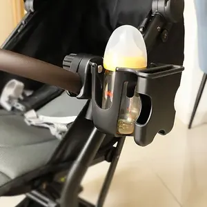 Baby Stroller Cup Holder Multi-Functional Bottle Stand Drink Cup Tray Phone Mount Car Bike Travel Accessories, Convenient & Durable Design