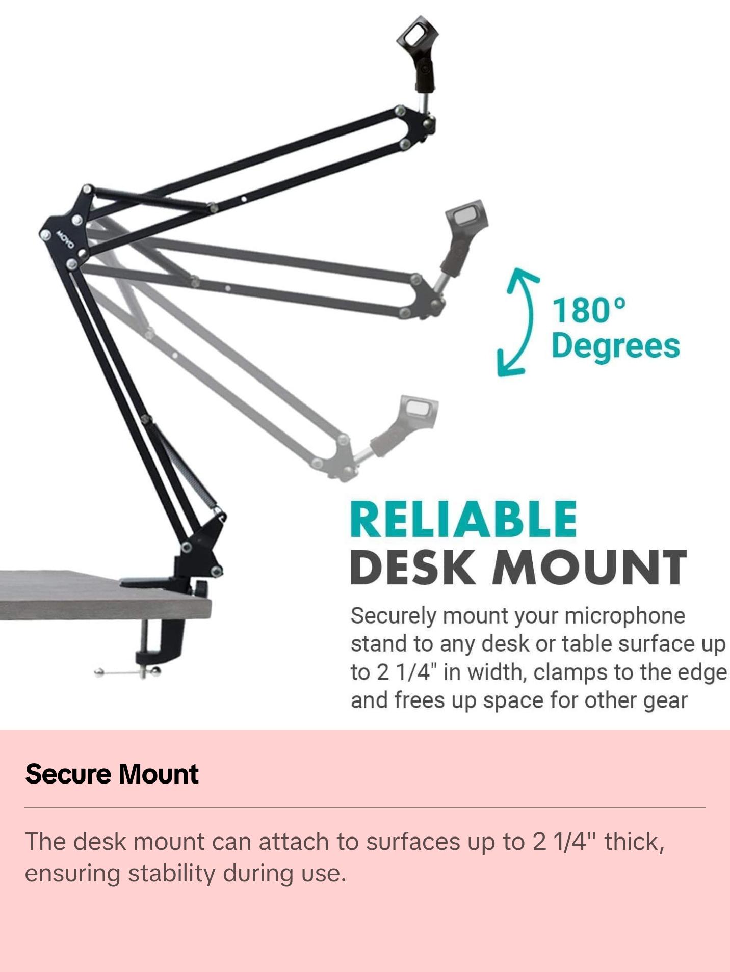ASM-5 | Microphone Scissor Arm With Desk Clamp | Movo