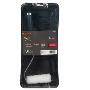 Paint Trim Kit, 3-Piece White Woven Shed-Resistant Mini Paint Roller Set for Home Improvement Colour Application