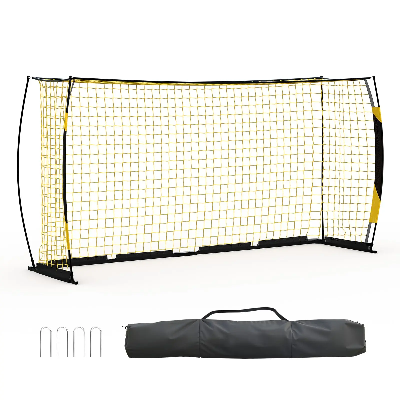 Gaomon 12x6 ft Compact Portable Collapsible Soccer Goal - 7-Ply Polyester Mesh, Heavy-Duty Metal Base, Easy Fast Setup, Ultra-Stable Weather-Resistant Soccer Training Equipment with Carry Bag for Backyard, School Training