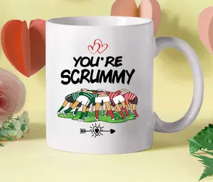 You're Scrummy Rugby Mug, Funny Rugby Gift for Players & Fans, Sports Gift Cup