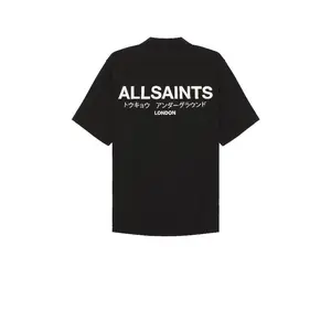 ALLSAINTS Underground Short Sleeve Shirt in Jet Black & Ecru