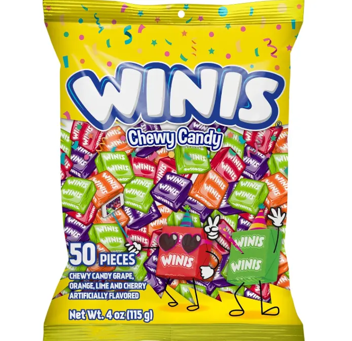Winis Original Variety Bag Chewy Candy – Taffy Candies 50 individually wrapped pieces - Size 4 Oz | Gifts, Holiday, Parties, Concessions, Pantry, Non-Melting, Party