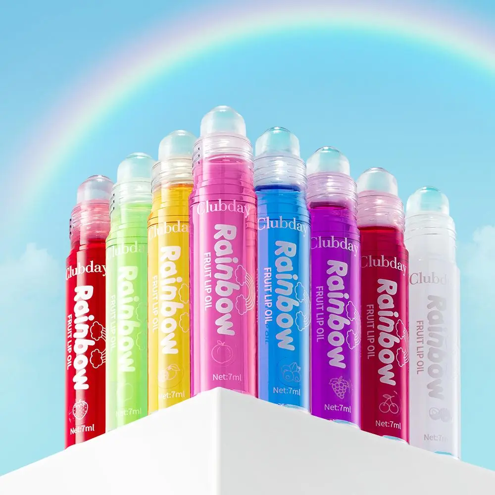 Shiny Moisturizing Rollerball Juicy Hydrating Lip Oils, Lip Moisturizer, Hydrates Dry Lips, Portable Transparent Fruit Scented Gloss, Perfect Holiday Gift for Women & Girls