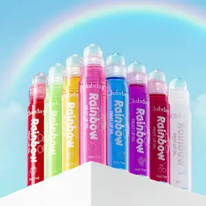 Shiny Moisturizing Rollerball Lip Oil, Lip Moisturizer, Hydrates Dry Lips, Portable Transparent Fruit Scented Gloss, Perfect Holiday Gift for Women & Girls
