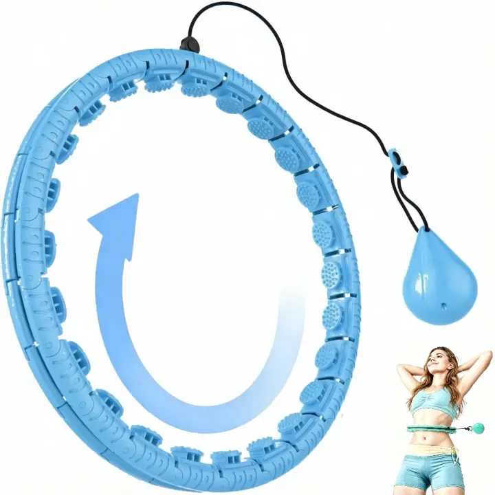 Exercise Circle Plus Size 48 Inch with 24 Detachable Links, Weighted Hula Hoop, Adjustable Portable Hoop for Adults and Beginners, Weighted Circle, Home Gym Exercise Equipment