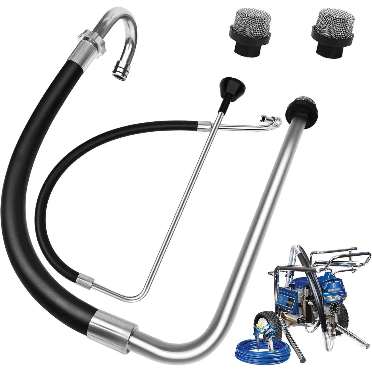 2026 New Stainless Steel Suction Hose and Reflux Line Sets,Compatible With Graco 390 395 490 495 595 And Tongshan T300 500 Airless Spraying/Line Painting Machine,Airless Paint Sprayer Accessories
