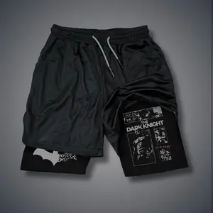 [Viral] 80s 90s Double-Layer Sports Shorts Graphic Shorts Black Camo Streetwear Shorts Men Outfits Men Vacation Outfits Shorts