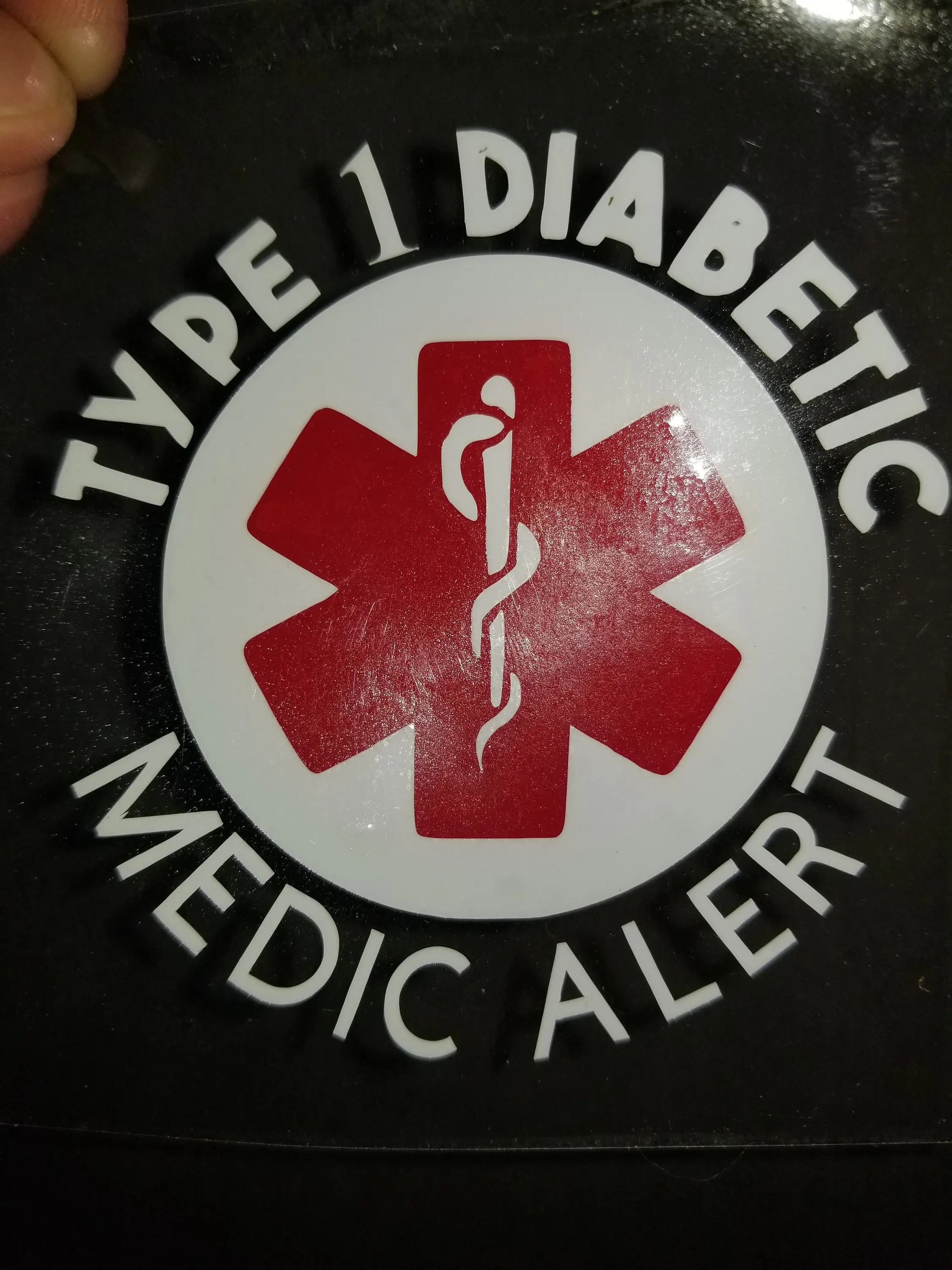 Type 1 Diabetic Medic Alert Sticker