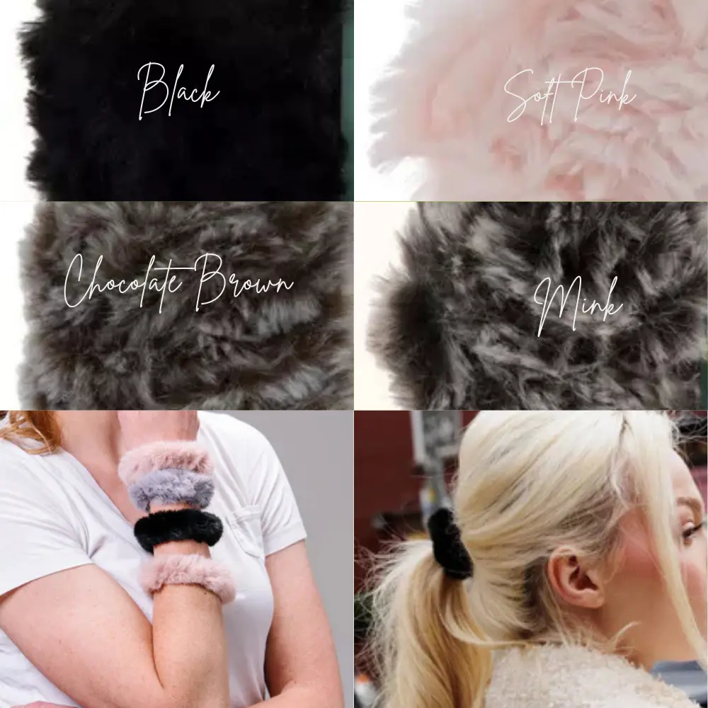 Crochet Faux Fur Scrunchie - Handmade Unique Accessory for Unisex Hair with Cozy Touch and Quality Durability