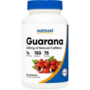 Nutricost Guarana 1000mg Serving, 150 Vegetarian Capsules - Natural Herbal Brazilian Caffeine Energizer Supplement