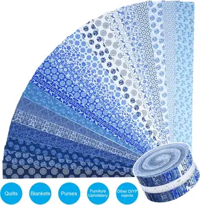 ShinyStitch-100% US Cotton Jelly Roll Fabric Precut Strips for Quilting, Crafting, and Sewing, Soft Cotton for Blanket, Upholstery, Home Decor,40 Strips 2.5" x 44"