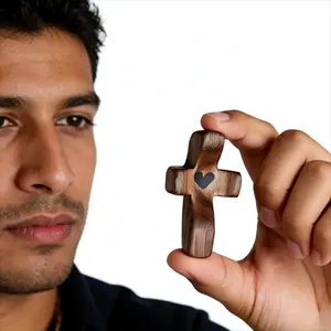 5 Wooden Cross Ornaments, Decorative Religious Home Accents, Perfect Gift for Faithful Families & Churches, Durable Wood Craftsmanship