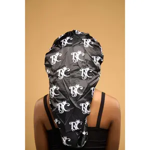 Long Satin Sleep Hair Cap for Locs & Braids | Black