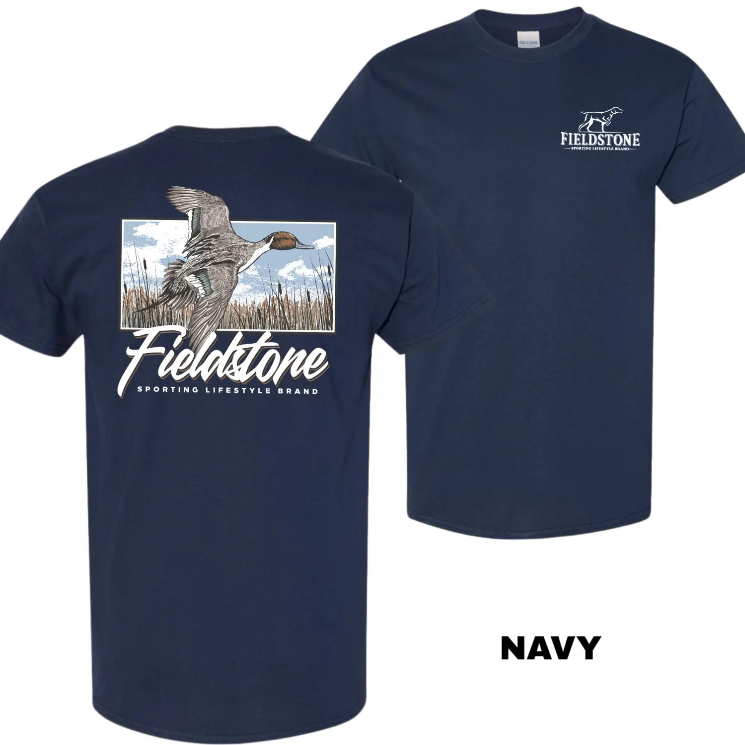 Men’s Fieldstone Pintail Duck Hunting T-Shirt, Vintage Flying Pintail Duck Graphic Tee, Waterfowl Hunting Outdoor Shirt, Classic Marsh Duck, Southern Sporting Lifestyle Shirt,100% Cotton| Gift for Duck Hunters, Waterfowl Hunters, Outdoorsmen, Dad, Husband