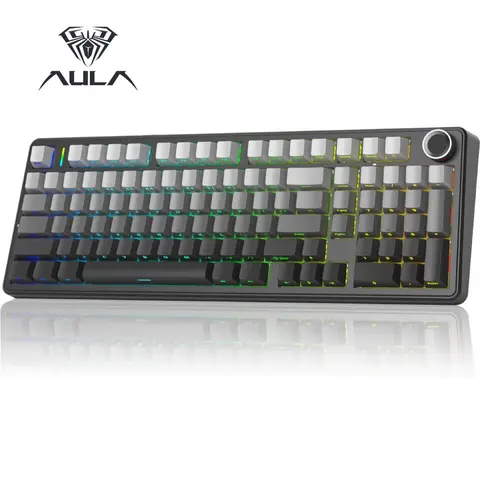 Aula F99 PRO Wireless Creamy Colorful Mechanical Gaming Keyboard - Hot Swappable Pre-Lubed Switches, RGB Lighting, Tri-Mode BT5.0/2.4GHz/USB-C Rechargeable 8000mAh, Custom Keyboard Setup, for Win/Mac, Rgb Lighting Keyboard