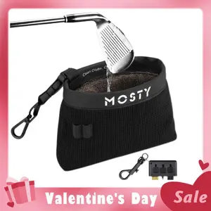 MOSTY Golf Club Cleaner & Golf Ball Cleaner,Portable Golf Ball Washer Cleaning Bag with Detachable Clip,Groove Cleaner, Golf Accessories for Clubs & Balls Valentine's Day