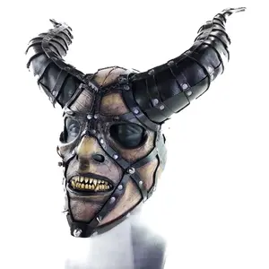 Evil Being - Handmade Genuine Horned Leather Devil / Demon / Satan Horned Mask