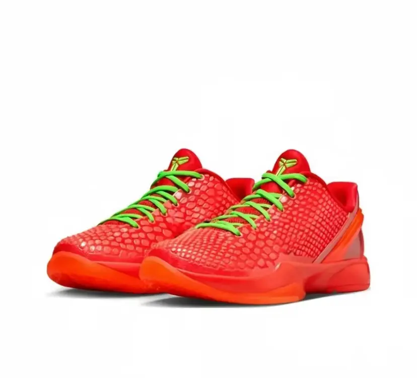Kobe 6 in red color, comfortable and durablepractical basketball shoes