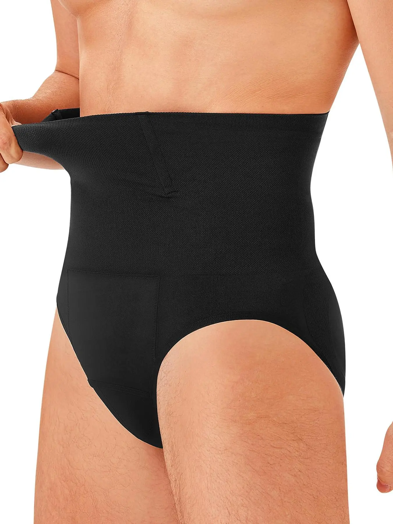 Men's High Waist Shapewear Panty, Tummy Control Butt Lifting Shaper, High Stretch Shapewear Bottoms for Men, Body Shaping Underwear, Waistline Shaper, Supportive Shapewear, Stretchy Shapewear, Nylon Shapewear