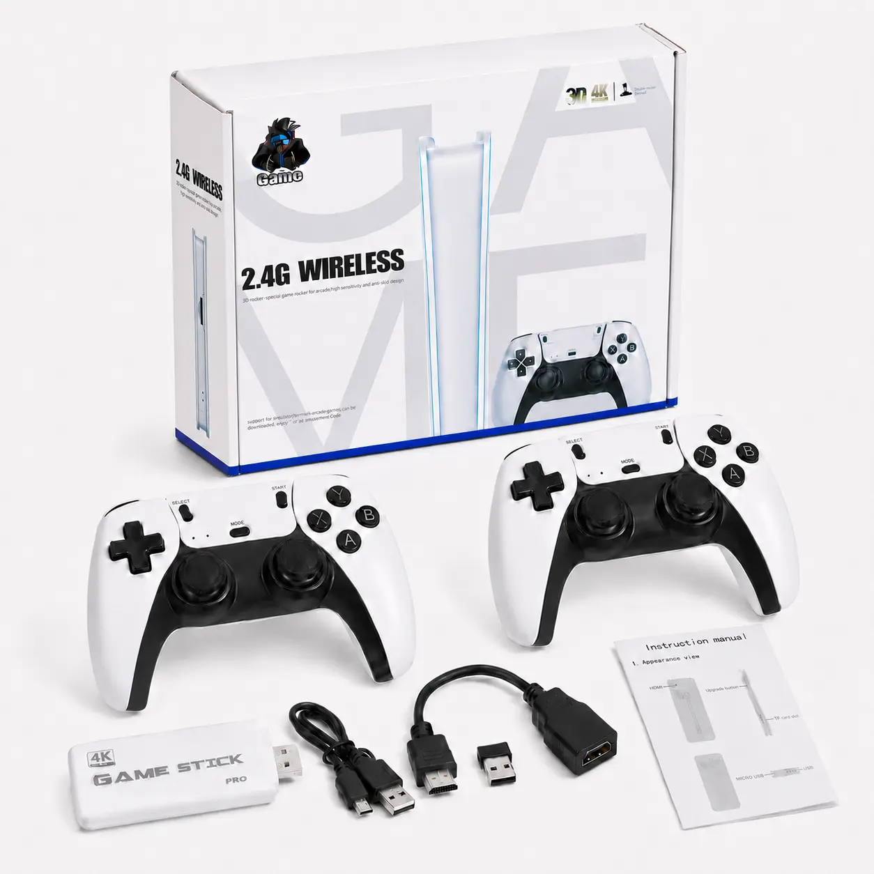 Retro Mass Games Console (No PS2/N64) - Tech Gadgets, 20000+ Built-in Games, 9 Emulators, 2 Wireless Controllers,  Portable Gaming System - Father's Day Gifts for Kids & Adults