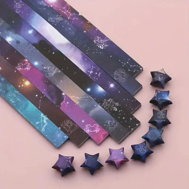 Gradual Star Origami Paper Strips, Dual-Sided Craft Paper, DIY Material, Diy Craft Supplies, for DIY Folding, Perfect for Handmade Projects, Decorative Origami Stars