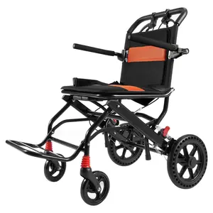 VEVOR Wheelchair Aluminum Alloy Transport Chair Foldable 18-In W Seat 220lbs