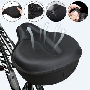 Thickened Widened Silicone Bicycle Seat Cushion Cover, Soft Comfortable Option for Road, Mountain and Sports Cycling, Suitable for Men and Women