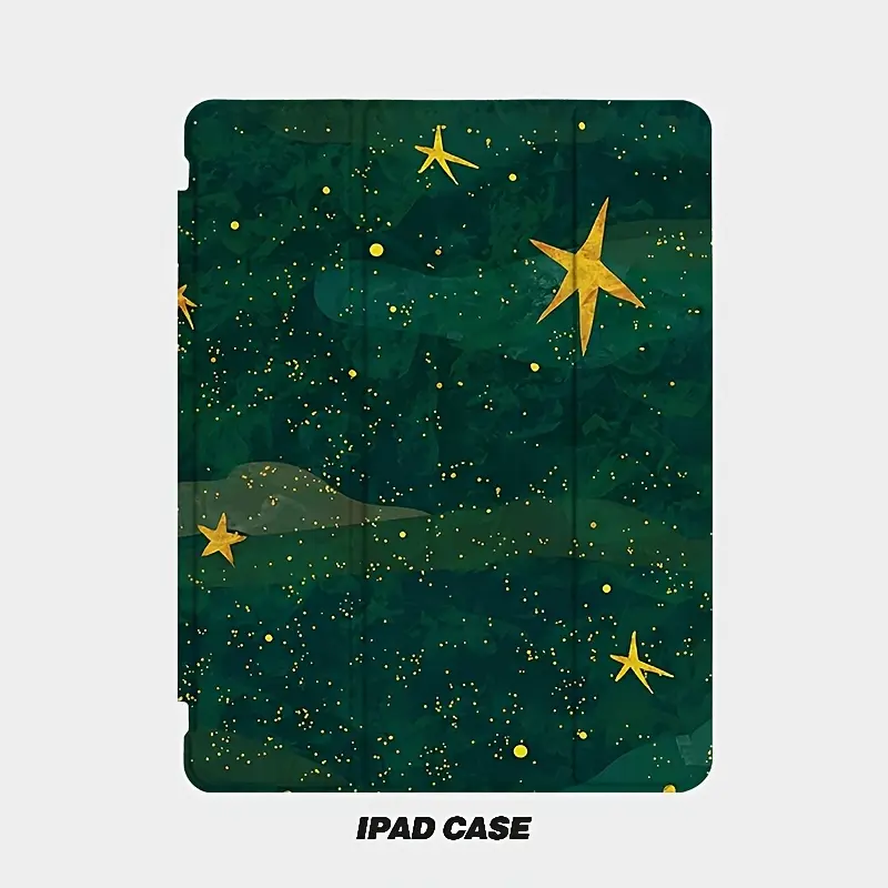Starry Pattern Foldable Tablet & Computer Case - Soft TPU Cover, Magnetic Close, Stylus Holder, Auto Sleep/Wake, Folding Protection Accessory for iPad & Computers