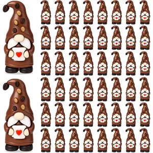 50 count Mini Coffee  Figurines to  and Seek Coffee Bar Decor Accessories Swedish Tomte Figurines Autumn Winter Farm Decorations Ornaments Gifts for  Kitchen Bar Table Shelf