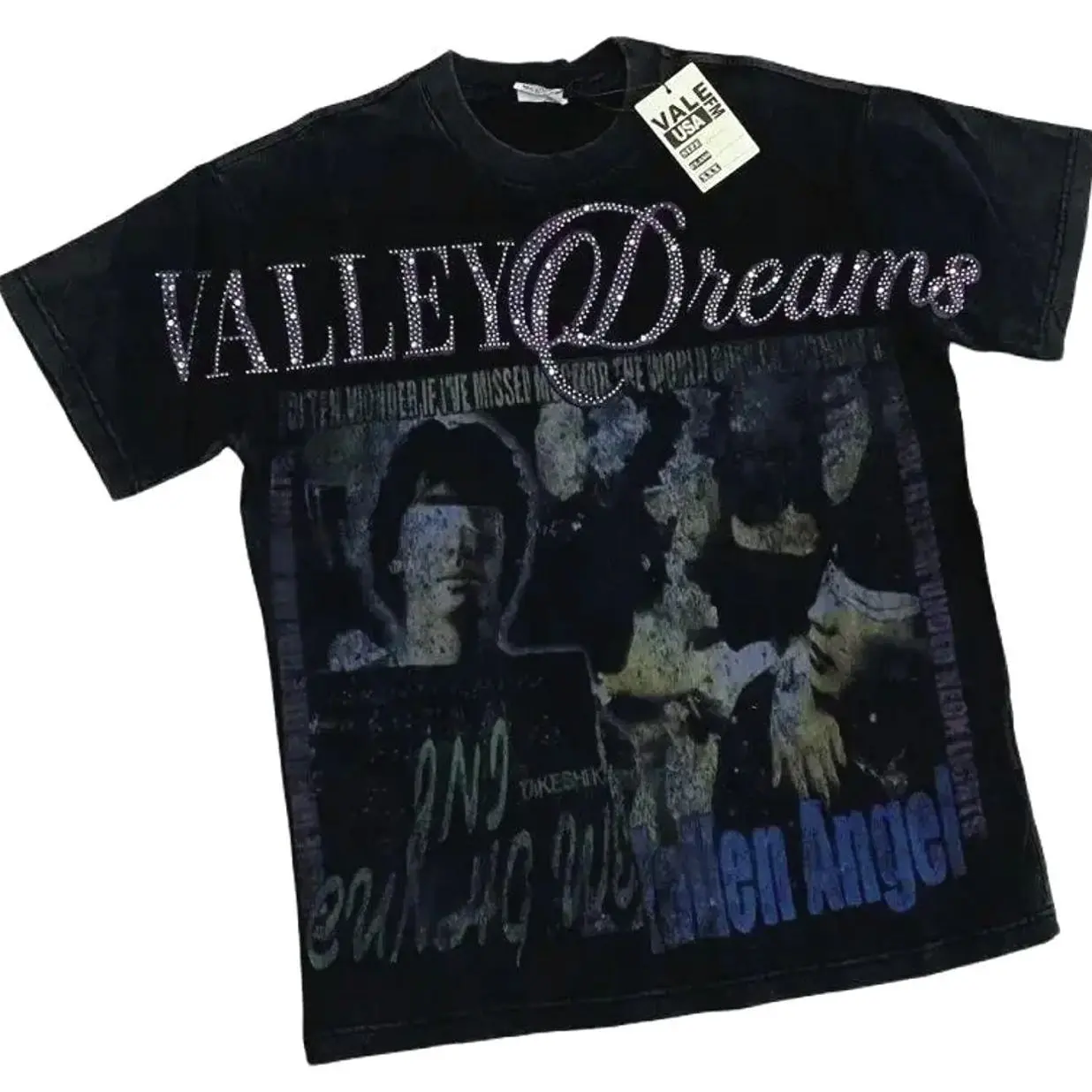 VALLEY Short Sleeve T-shirts Retro Wash Old Streetwear Men Women Couples Movie Poster Character Print Hot Vale Top Tee Womenswear Clothes 2026 16E MXX
