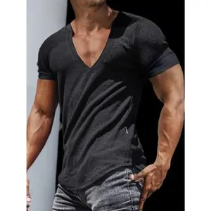 Men's Full Size Notched Short Sleeve T-Shirt Plus Size