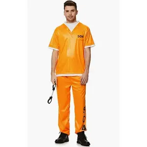 Jail Convict - Prisoner - Orange - Costume - Adult - 3 Sizes