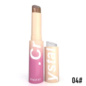 Crystal Jelly Glaze Stick Eye Highlight Shadow Stick Eyeliner Brightener Pencil Crayon with Brush Easy to Blend Long Lasting Shimmer Eyeshadow