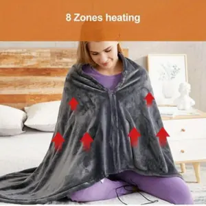 Large Wearable Electric Heated Blanket & Shawl, 150x80 Cm (59"x31"), 3 Heat Settings, Overheating Protection