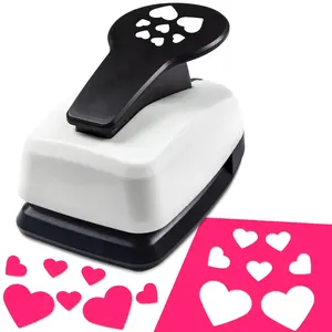 Paper Cutter Hole Punchers Tool for Paper Crafts for Cardmaking for Scrapbooking for Arts and Crafts, 2 inch 50mm, 1.5 inch 38mm,1 Inch 25mm, 5/8 Inch 16mm, 3/8 Inch 9mm Heart Shaped Hole Punchers Set