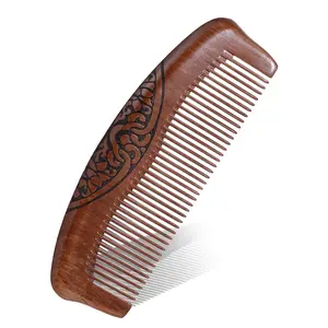 Small Wooden Comb for Women Men Birthing Wood Pocket Hair Comb Fine Tooth Combs Small Portable Labor Combs, Anti Static Carved