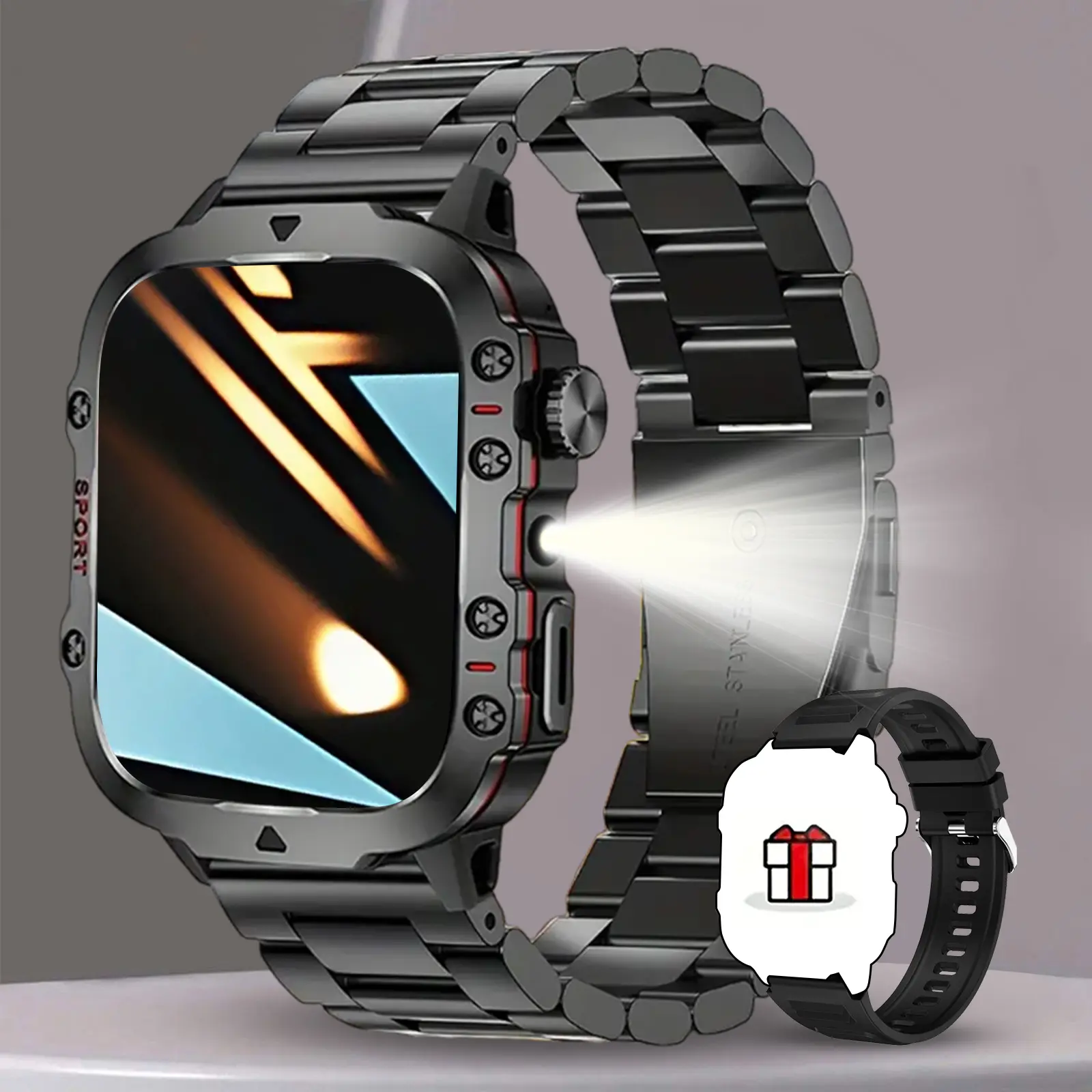 Wireless Voice Call & Message Reminder, Pedometer & Calorie Tracking, Multiple Sports Modes for Hiking/Camping, Training, Weather Forecast, Wireless Connection, Unisex for Outdoor Enthusiasts