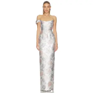 SAU LEE Jackson Brocade Gown in Lilac Multi