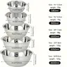 Stainless Steel Mixing Bowls Set with Scale, 5 Pieces, Durable Kitchenware, Nesting Salad Bowls, Ideal for Baking, Preparing, Washing, Serving Food, Home Kitchen Essentials