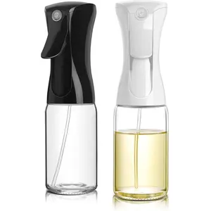 Glass Oil Sprayer/Sprayer 5.1 fl oz (150 ml), suitable for cooking oil, olive oil, soy sauce, vinegar, non-aerosol refillable dispenser, spray bottle (set of 2)