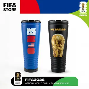 【FIFA WORLD CUP 2026 】FIFA officially licensed World Cup water bottle,  24 ounces. Durable, provides quick hydration, features a built-in whistle, suitable for both hot and cold beverages, reusable, easy to clean, and ideal for outdoor activities.