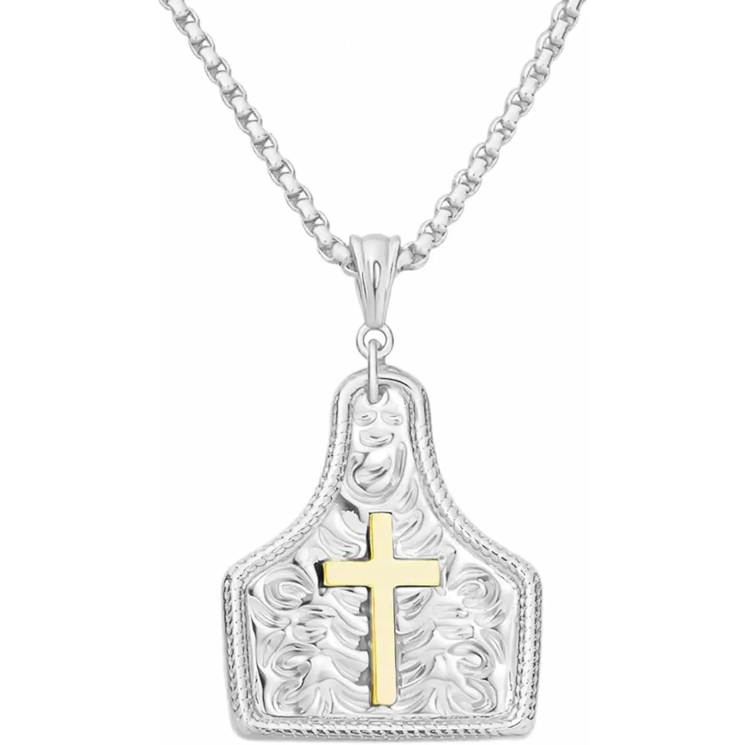 Hetica Western Cowgirl Cross Pendant Necklace for Women, Antique Copper Spiritual Jewelry for Casual Wear, Birthday Gift, Anniversary, Cross Motif, Gift Idea, Cowboy Cross